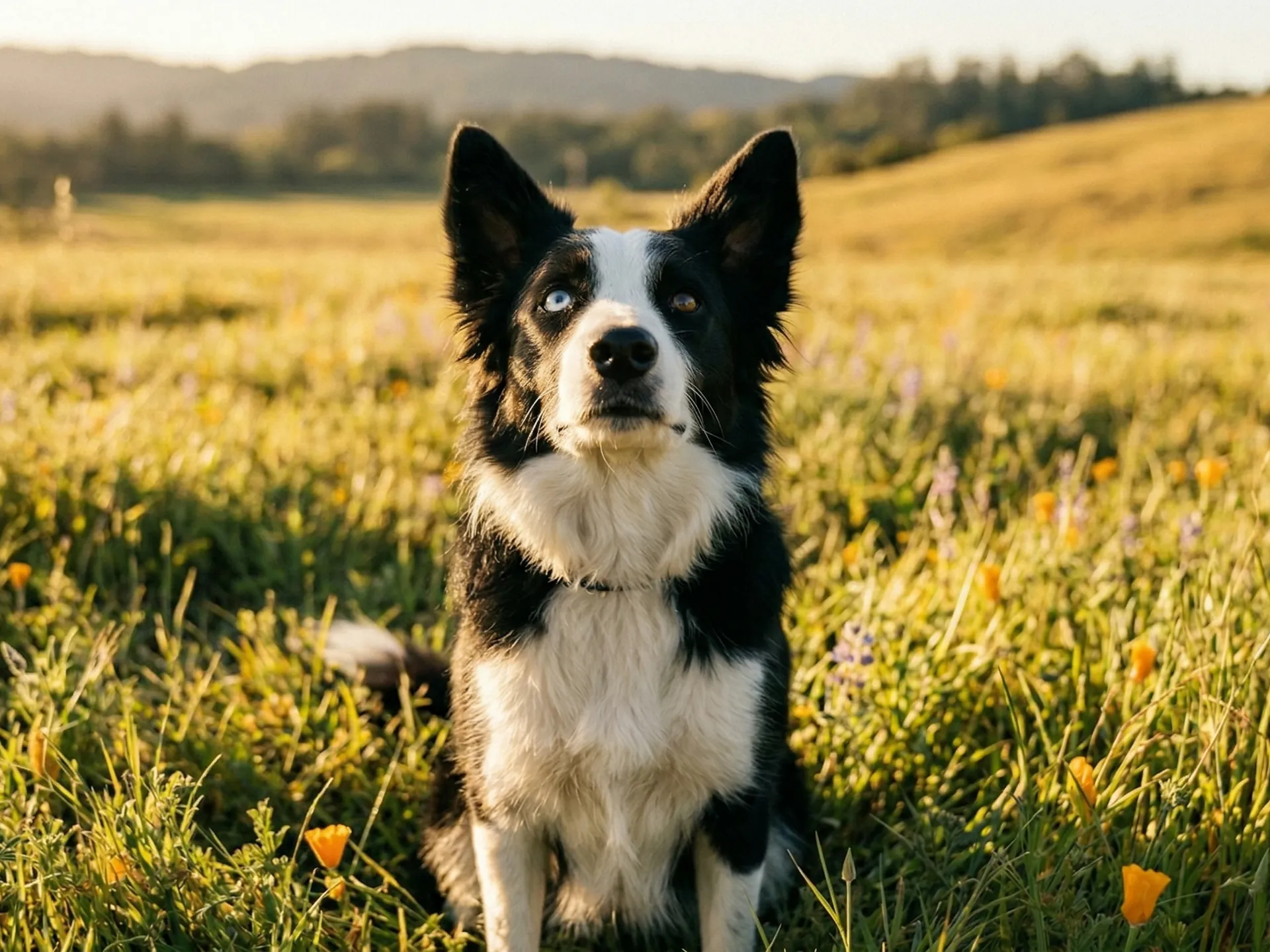 Portrait of Bonnie in a sunlit field of wildflowers, the brand's quiet confidence